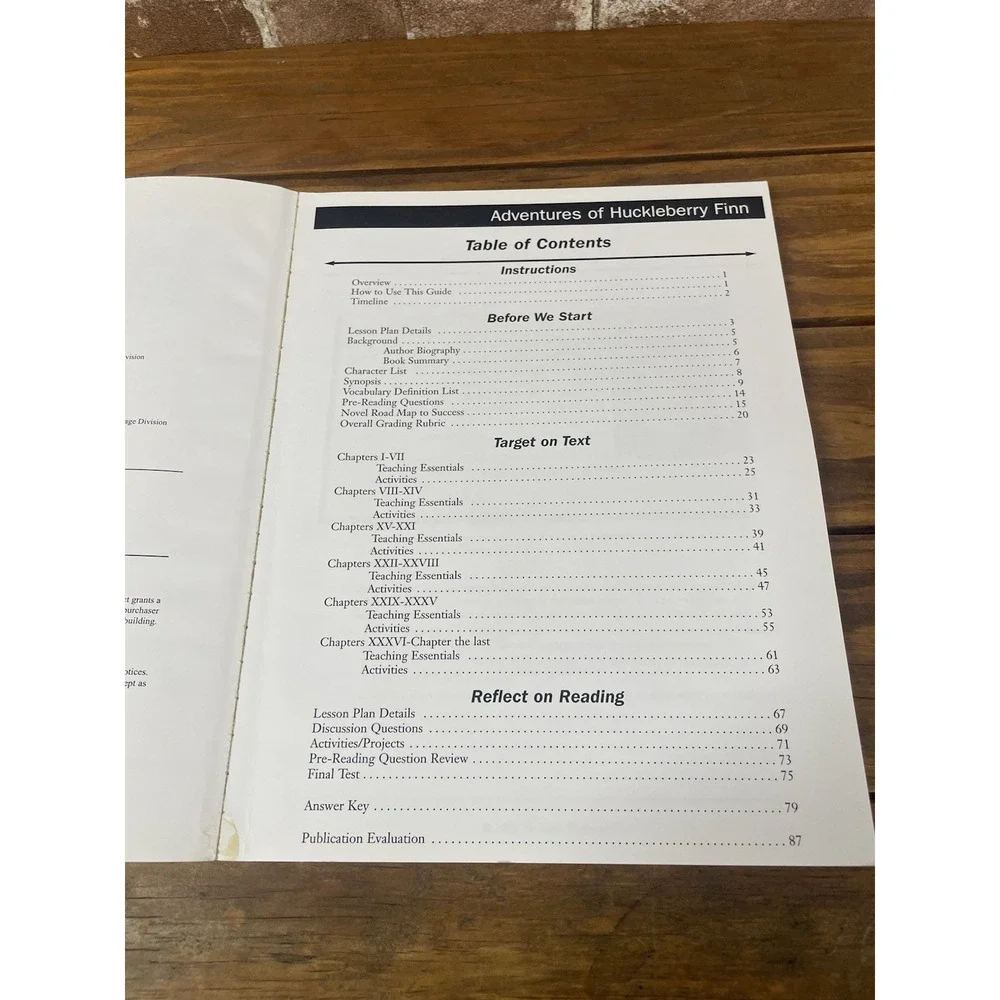 Huckleberry Finn A Navigational Novel Guide Literature Study Guide